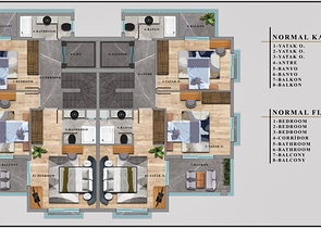 Виллы планировки 4+1 в районе Дошемеалты - Анталия 