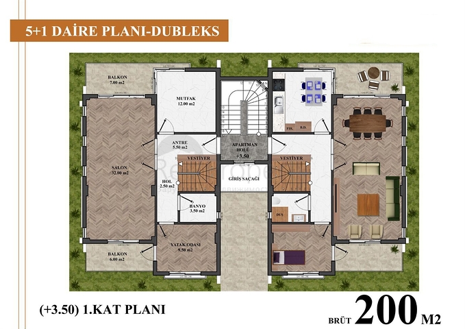 Квартира планировки 2+1 в районе Кемер - Анталия 