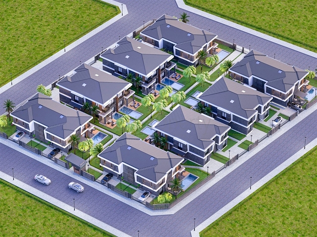 Вилла планировки 4+1 в районе Дошемеалты - Анталия 