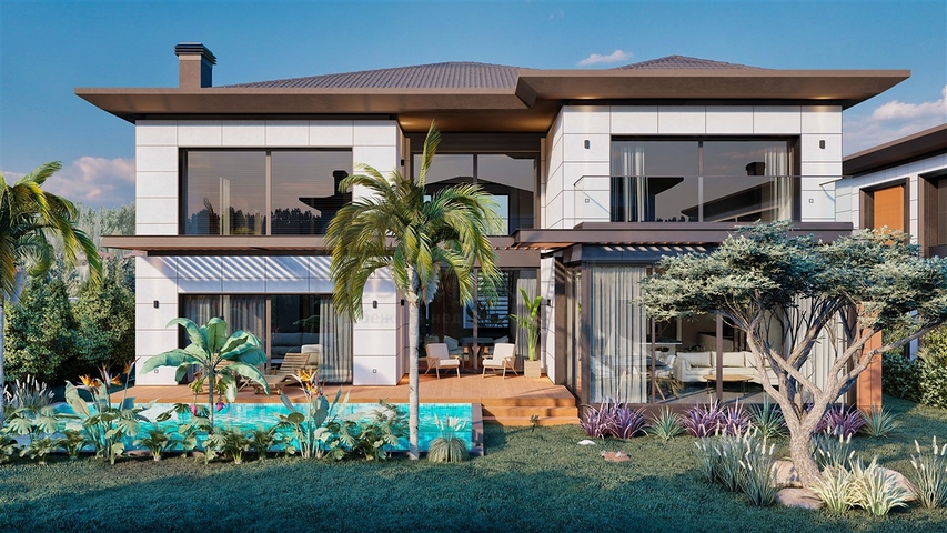 Вилла планировки 4+1 в районе Дошемеалты - Анталия