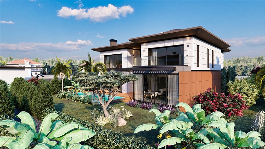 Вилла планировки 4+1 в районе Дошемеалты - Анталия