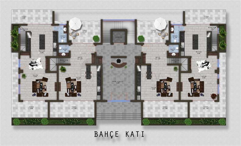 Комплекс с видом на море в Каргыджаке