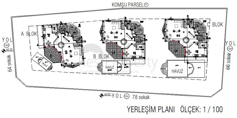 Меблированная вилла 3+1 в Кемере, в районе Чамюва