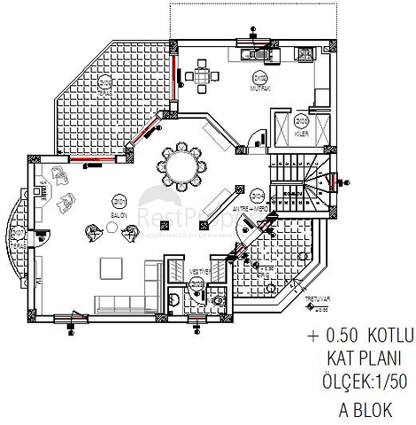 Меблированная вилла 3+1 в Кемере, в районе Чамюва