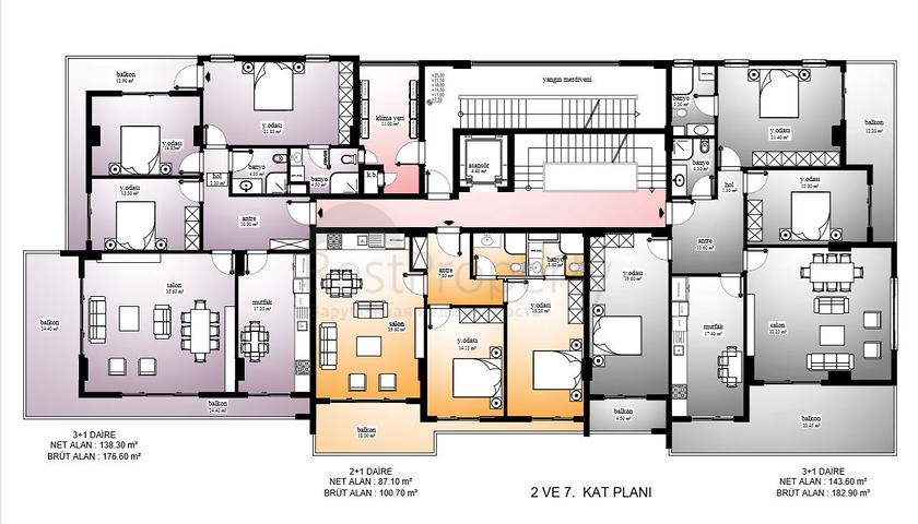 Апартаменты 2+1 в новом комплексе района Махмутлар