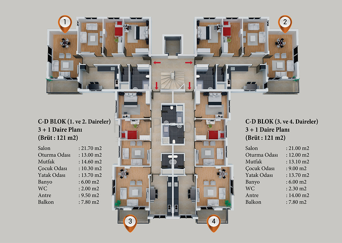 Строительный проект в Кепезе, Анталия
