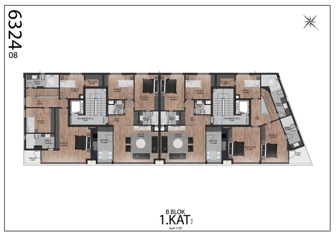 Квартиры 2+1 в комплексе Гюзельоба Лара Анталья