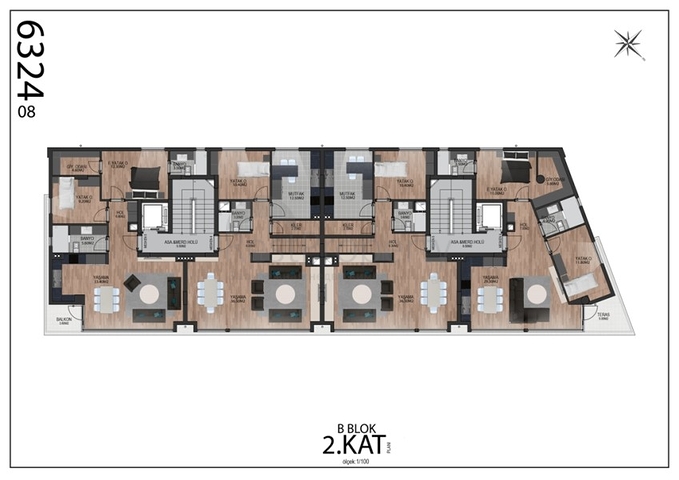 Квартиры 2+1 в комплексе Гюзельоба Лара Анталья
