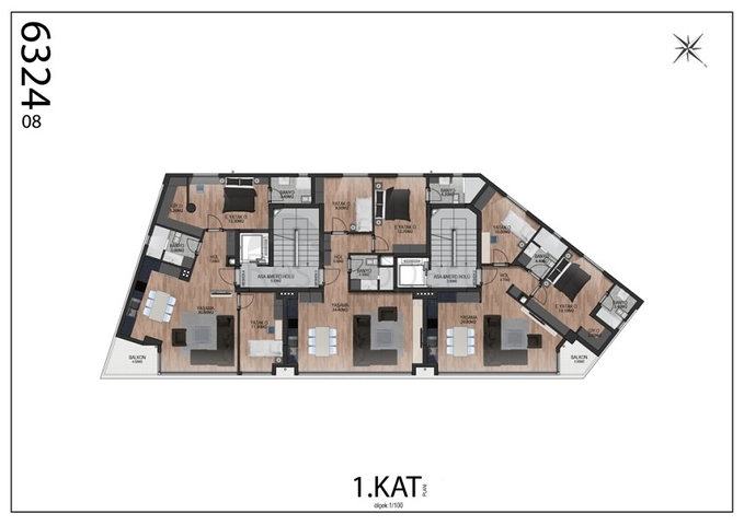 Квартиры 2+1 в комплексе Гюзельоба Лара Анталья
