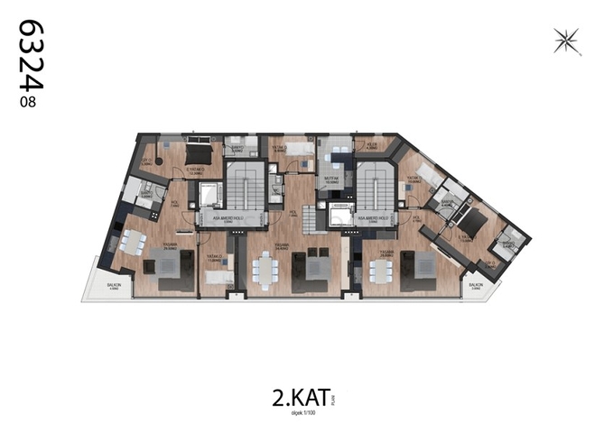 Квартиры 2+1 в комплексе Гюзельоба Лара Анталья