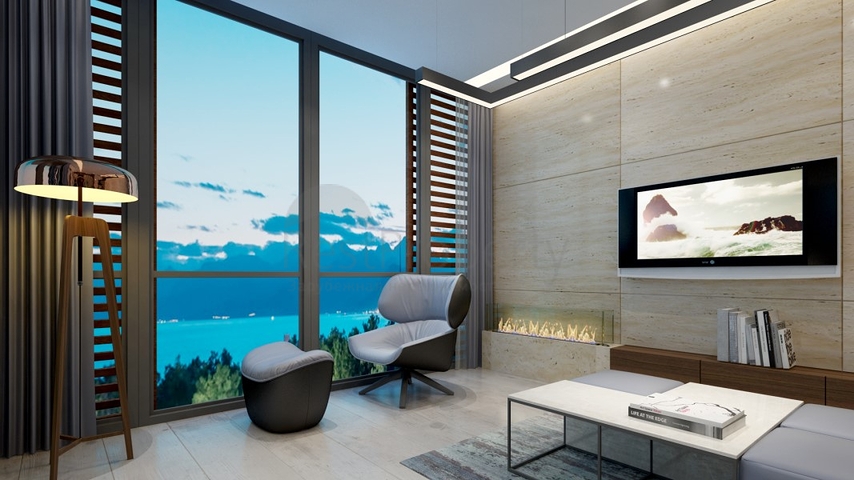 Квартиры 2+1 и 3+1 вс видом на море в центре Анталии