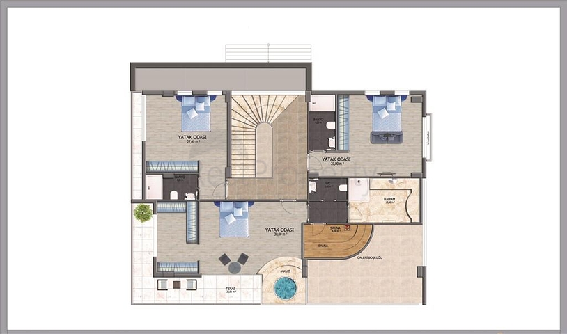 Роскошные отдельно стоящие виллы в районе Каргыджак