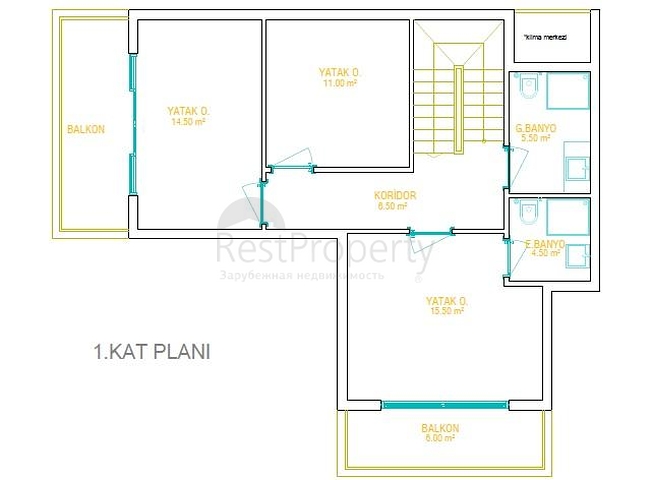 Вилла 4+1 с собственным бассейном в Белеке 