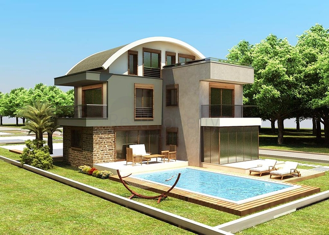 Вилла 4+1 с собственным бассейном в Белеке 