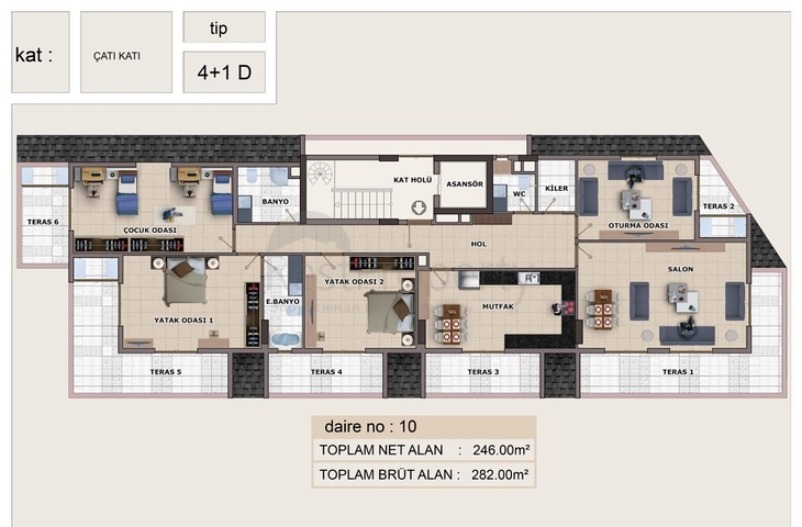 Дуплекс в новом комплексе в центре Алании
