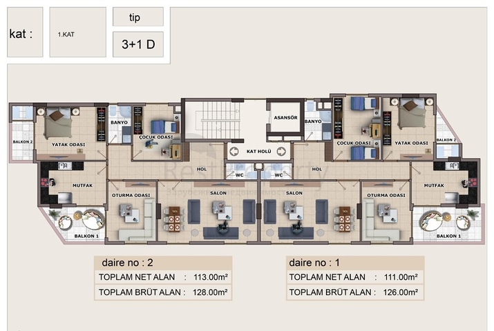 Дуплекс в новом комплексе в центре Алании