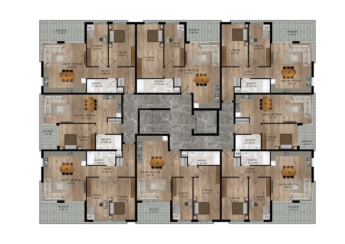 Проект на завершении строительства в районе Коньяалты Анталья