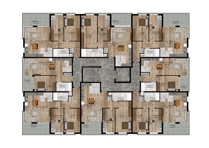 Проект на завершении строительства в районе Коньяалты Анталья