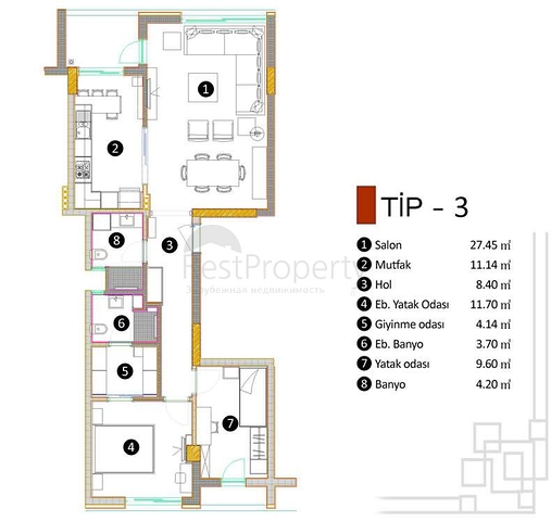 Качественный проект в районе Гебизли Муратпаша Анталья