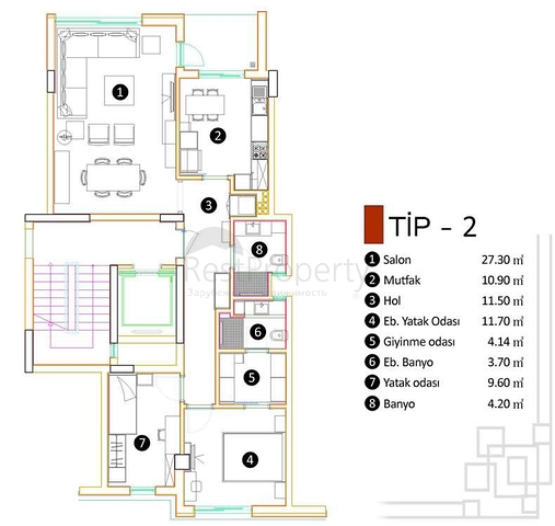 Качественный проект в районе Гебизли Муратпаша Анталья