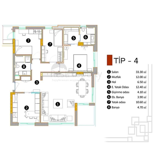 Качественный проект в районе Гебизли Муратпаша Анталья