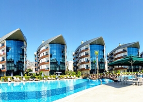 Квартира 1+1 в комплексе с инфраструктурой отеля 450 м до моря