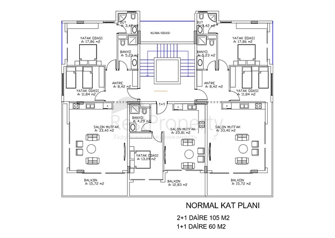 Квартиры планировок 1+1, 2+1 и 3+1 в районе Каргыджак