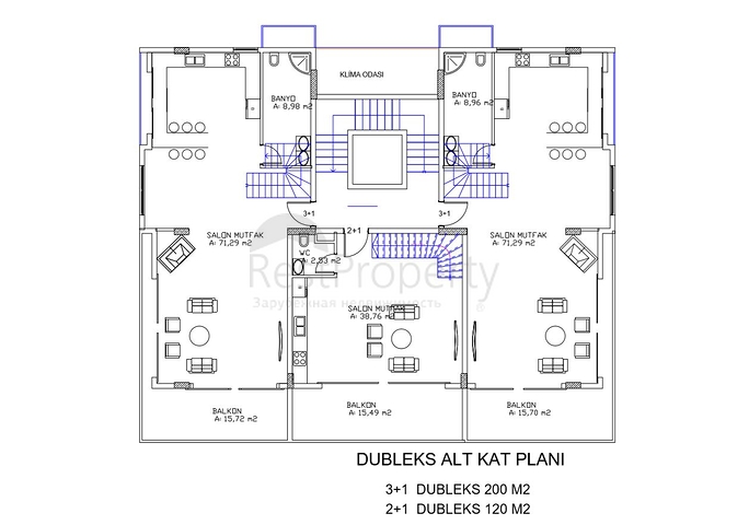 Квартиры планировок 1+1, 2+1 и 3+1 в районе Каргыджак
