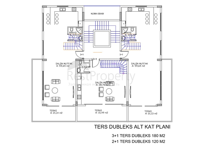 Квартиры планировок 1+1, 2+1 и 3+1 в районе Каргыджак
