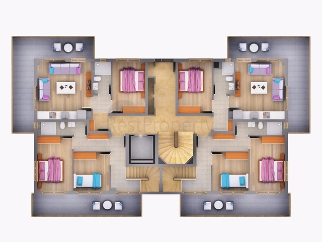 Готовый проект в микрорайоне Хурма Коньяалты