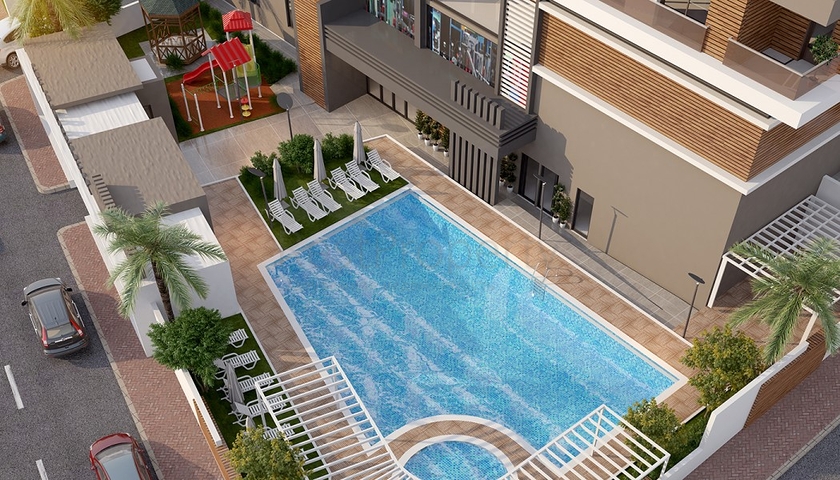 Жилой комплекс с газовым отоплением в районе Кепез Анталья