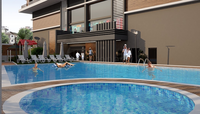 Жилой комплекс с газовым отоплением в районе Кепез Анталья