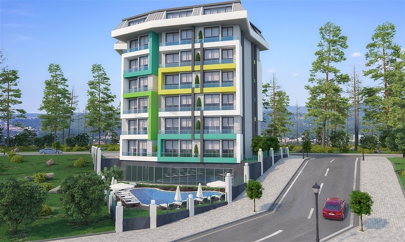 Двухкомнатные квартиры в небольшом строящемся комплексе в Авсалларе