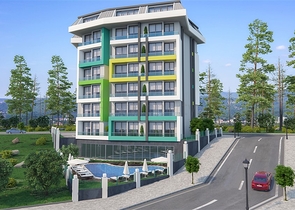 Двухкомнатные квартиры в небольшом строящемся комплексе в Авсалларе