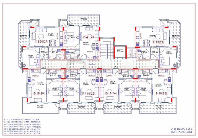 Шикарные квартиры 1+1 и 2+1 в новом комплексе в Каргыджаке