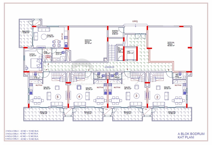 Шикарные квартиры 1+1 и 2+1 в новом комплексе в Каргыджаке