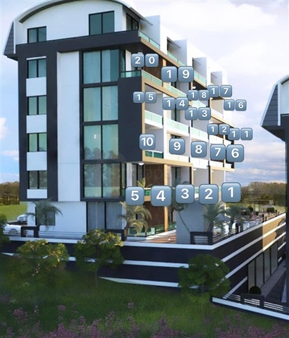 Перспективное жильё в строящемся комплексе в районе Кестель, в Алании