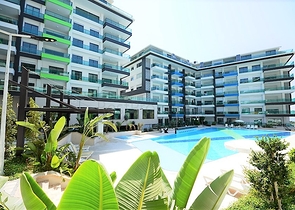 Двухуровневая квартира 2+1 с выходом в сад в Каргыджаке