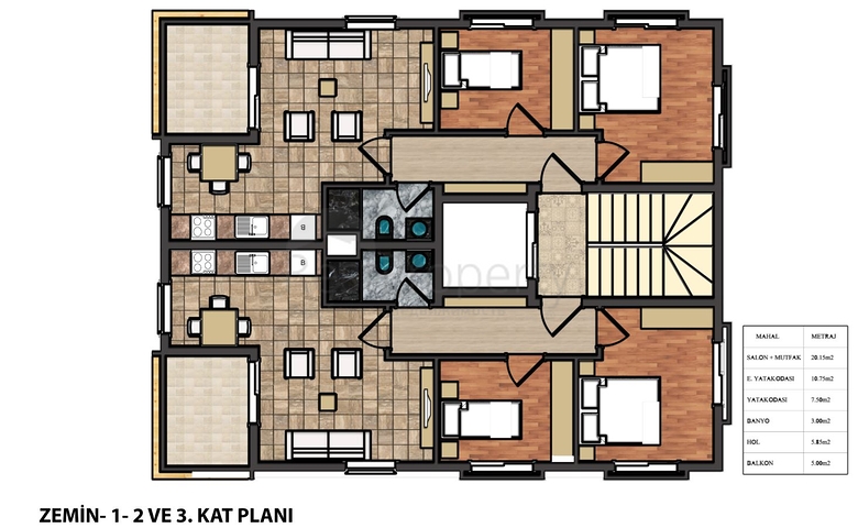 Квартира 2+1 скомплексе на берегу моря, в центре Алании