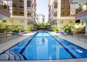 Квартира 1+1 с мебелью в комплексе 350 м до моря