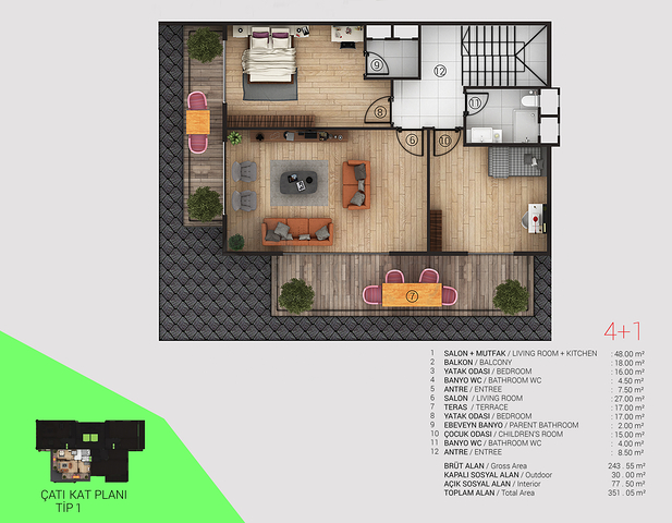 Новый комплекс в районе Тосмур