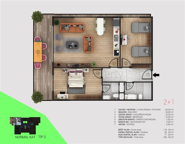 Новый комплекс в районе Тосмур