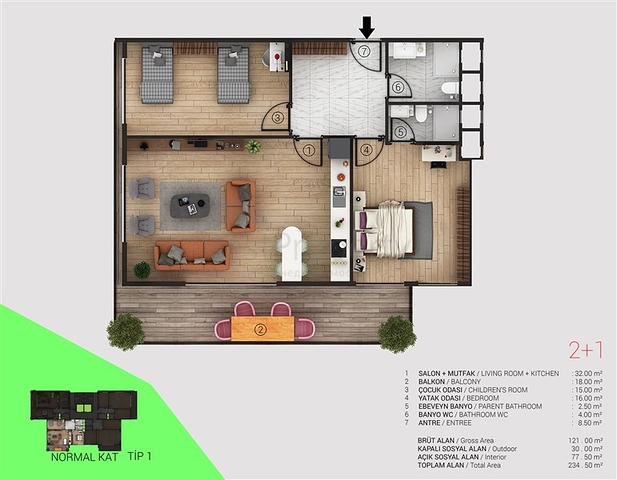 Новый комплекс в районе Тосмур
