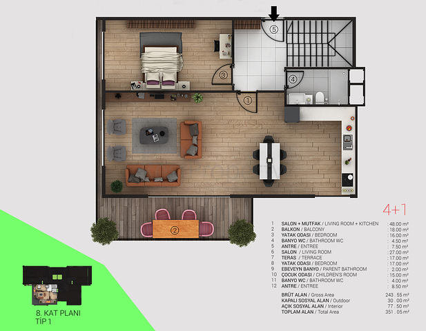 Новый комплекс в районе Тосмур