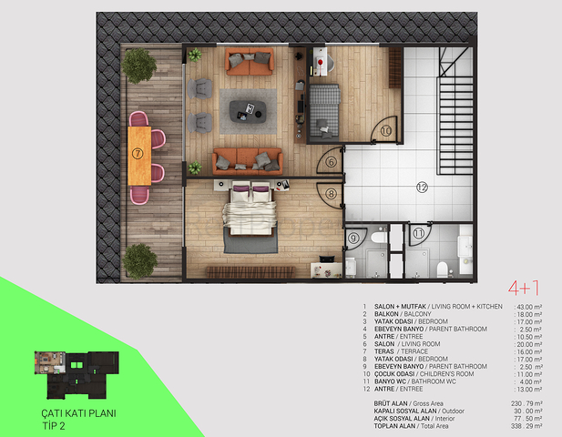 Новый комплекс в районе Тосмур