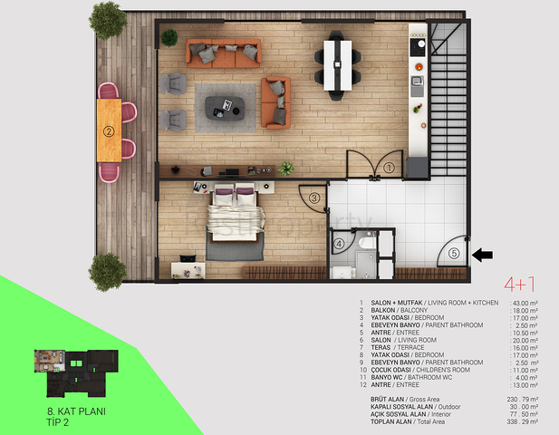Новый комплекс в районе Тосмур