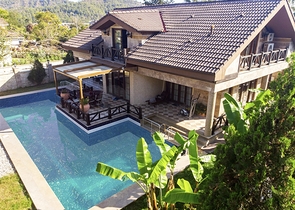 Отдельностоящая вилла 3+1 с мебелью в Асланбуджаке Кемере