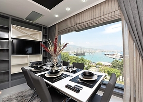 Квартира планировка 3+1 с видом на порт в центре Алании