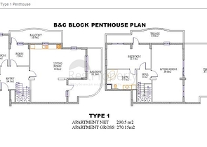 Меблированный пентхаус с тремя спальнями в Тосмуре