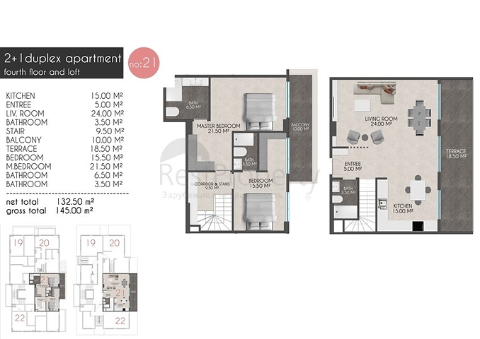 Квартиры планировок 2+1 в новом комплексе Кестеля
